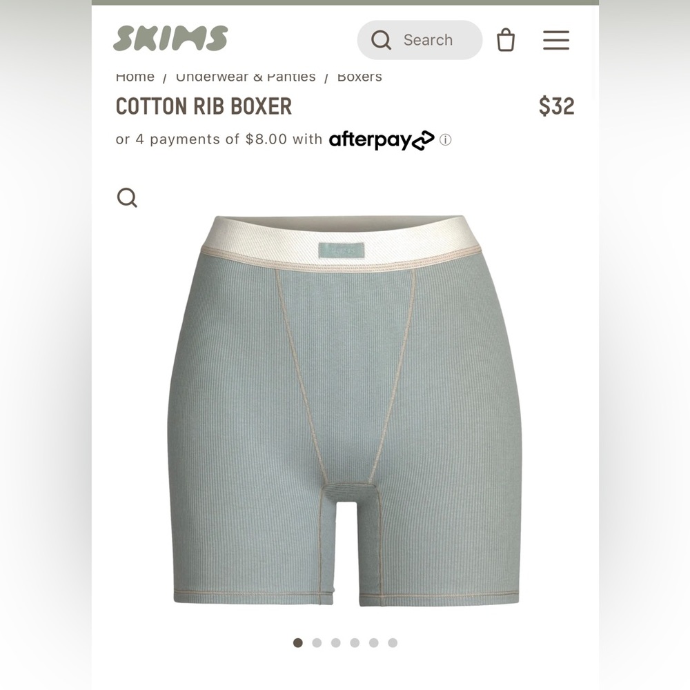 SKIMS - 2X Cotton Ribbed Boxers in MINERAL